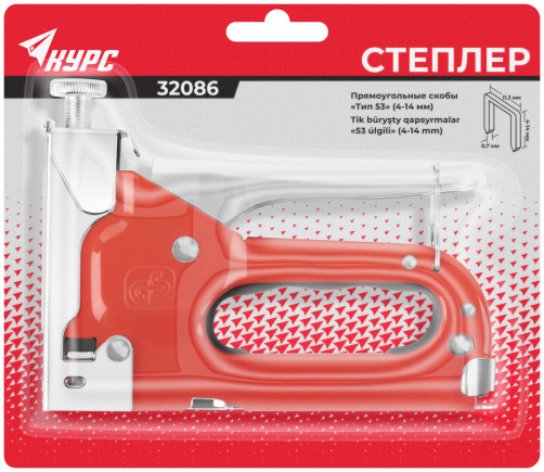 Stapler for narrow staples "type 53" 4-14 mm, impact force adjustment, metal body