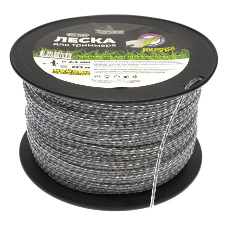 Леска витой квадрат с жилой 2.4мм х 223м, бухта, Чеглок (8) (Q01-224)