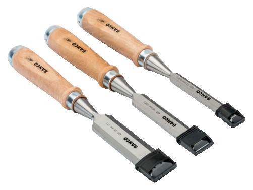 A set of chisels with wooden handles, 3 pcs.