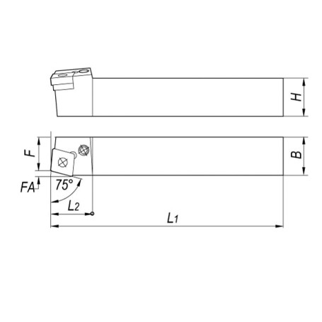 Державка токарная PCBNR3232P12 для наружного точения правая