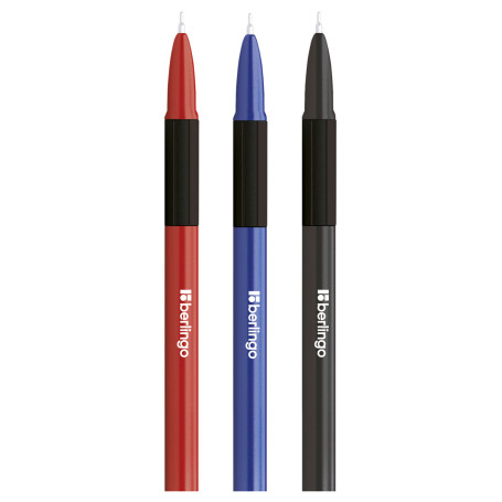 Ручка шариковая Berlingo "Metallic Pro" синяя, 0,7 мм, грип