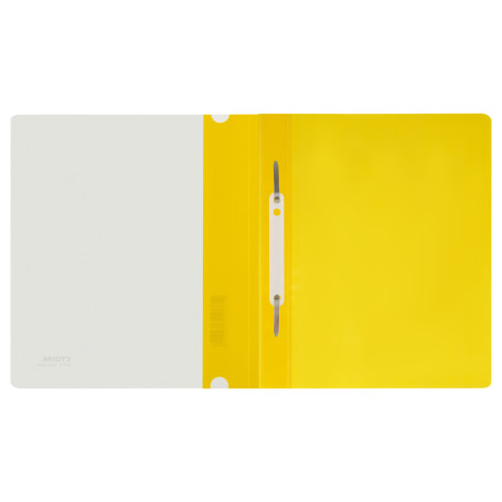 The folder is a plastic folder. STAMM A5, 180mkm, yellow with an open top