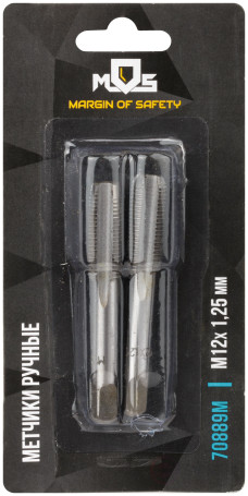 Hand taps, set of 2 pcs. M12 x 1.25 mm