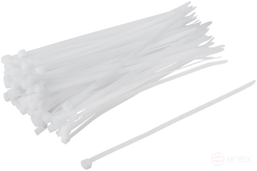 Хомуты нейлоновые для проводов, белые 100 шт., 4,8х200 мм