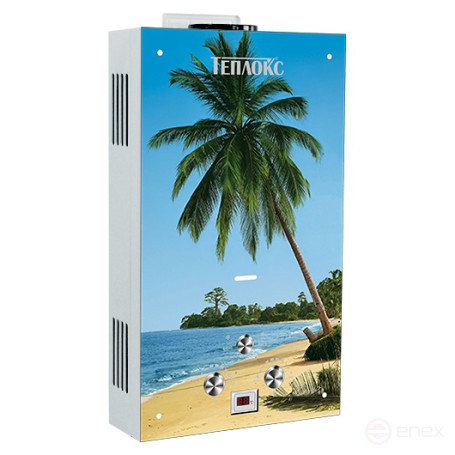 ГПВС-10 (ГПВС-10-П1), Газовый проточный водонагреватель ТЕПЛОКС, 20 кВт, расход 10 л/мин., со стеклом ПС-Пальма1