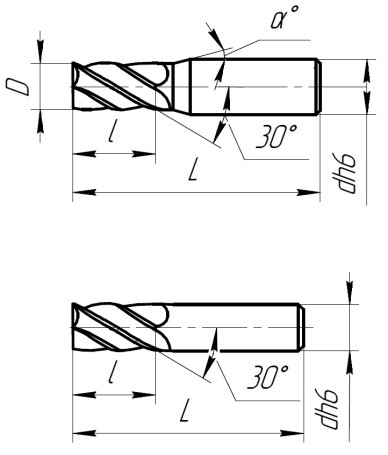 Carbide end mill FK101.100.04