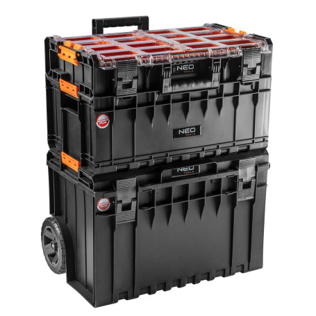 System of modular tool boxes (box on wheels + open drawer + organizer), 59x46x75 with