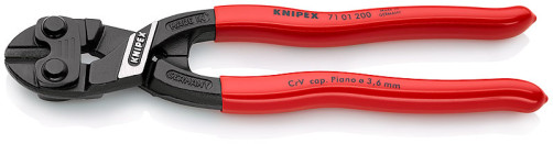 KNIPEX CoBolt® bolt cutter, L-200 mm, cut: hole. soft. Ø 6 mm, cf. Ø 5.2 mm, TV. Ø 4 mm, royal. string Ø 3.6 mm, black, 1-k handles, holder
