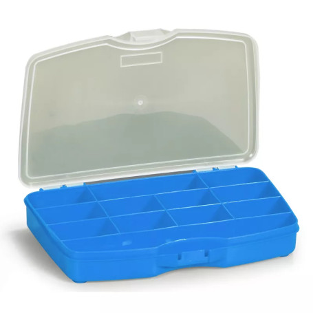 Plastic organizer DUEL 12 compartments, OR.07 BLUE
