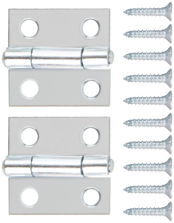 Universal hinges, set of 2 pcs., zinc 25 x 24 mm
