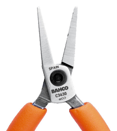 Компактные плоскогубцы с удлиненными губками и оранжевой ручкой из ПВХ, 129 мм