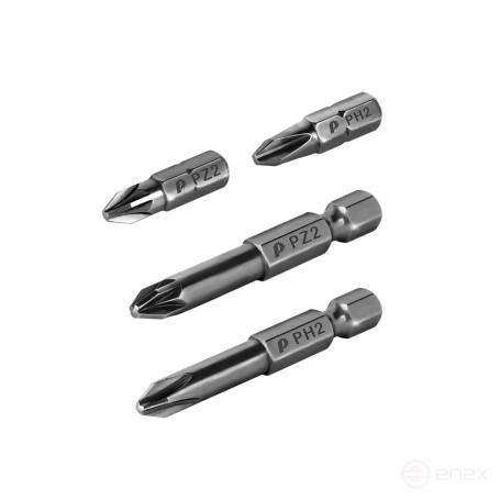 Set of PRACTICE "Profi" bits 4 pcs PH2, PZ2 x 25mm, PH2, PZ2 x 50mm, blister (036-544)