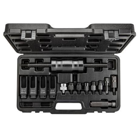 Kit for removing diesel injectors with reverse hammers, heads, 14 pcs.