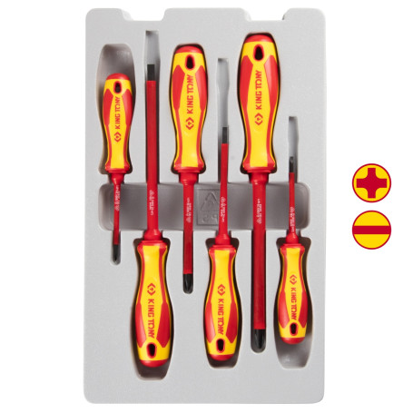 Screwdriver set, dielectric, 6 pieces KING TONY 30606MR