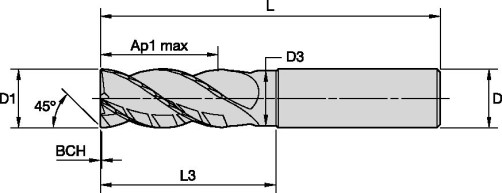 Фреза H1TE4CH0500N013HAM KCPM15