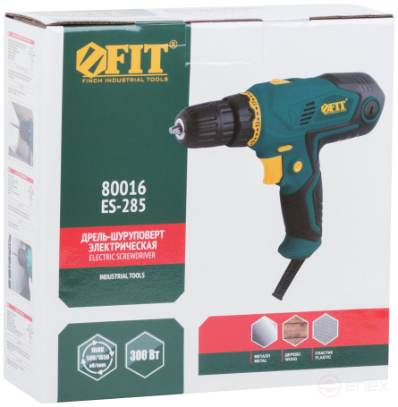 Electric drill-Screwdriver 300 W; 0-500/1650 rpm; BzP 10 mm; cut. incl.; 25 Nm; BS brushes; 1.2 kg; box