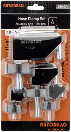 Hose clamps D 10-45mm.(4 ave., metal) Avtodor 30404