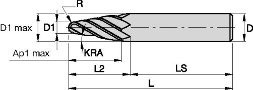 Milling cutter F4AW0500AWL38W060 KC633M