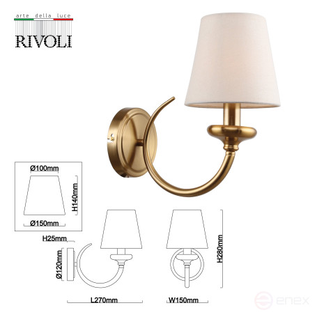 Wall Lamp Rivoli Carissa 2073-401 Wall Lamp 1 x E14 40W Classic