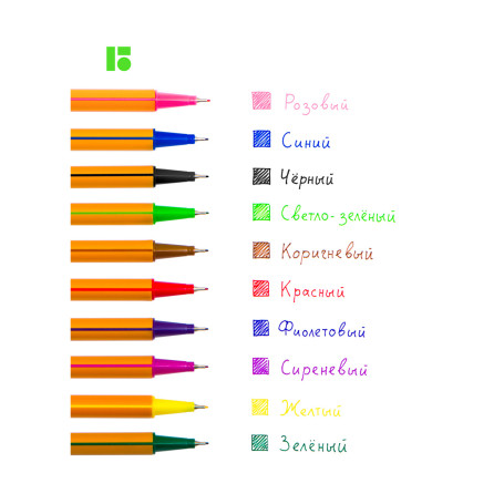Berlingo "Rapido" capillary pen set 10 colors, 0.4 mm, triangular, European weight