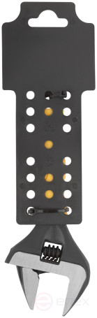 Adjustable key "Etalon", CrV, narrow jaws, scale, extra magnification.gripper, rubberized.handle 150mm (34mm)