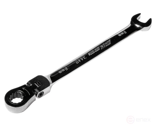 Ключ комбинированный 8х8мм трещоточный шарнирный JTC