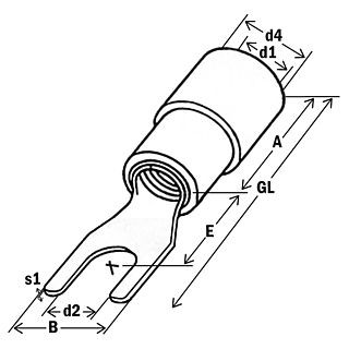 Compression cable tip with plug, insulated (HVI) 10 M6 (pack.100 pcs)