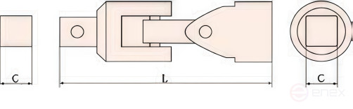 Шарнир карданный 1/2" искробезопасный сплав AlCu 112-1002, HORTZ