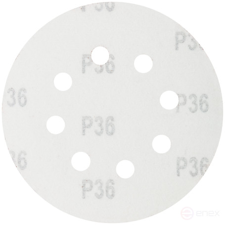 Круги шлифовальные с отверстиями (липучка), алюминий-оксидные, 125 мм, 5 шт. Р 36