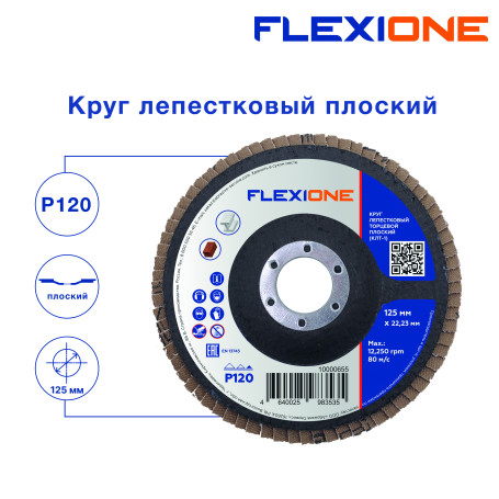 Flat petal circle 125x22.2 mm P120 Flexione blue line