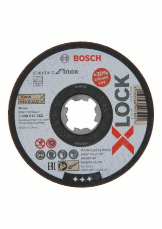 X-LOCK Standard for Inox 115 x 1,6 мм T41 115 x 1.6 x 22.23 mm, WA 60 T BF