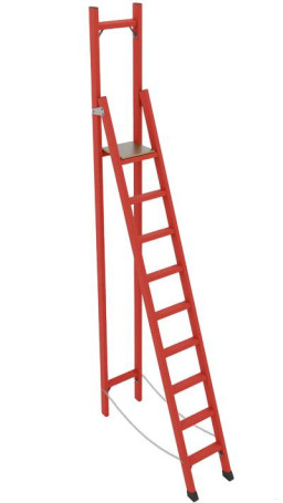 SSV-3.6 fiberglass stepladder with vertical support, h=3930mm, h working area=2800mm, steps.9