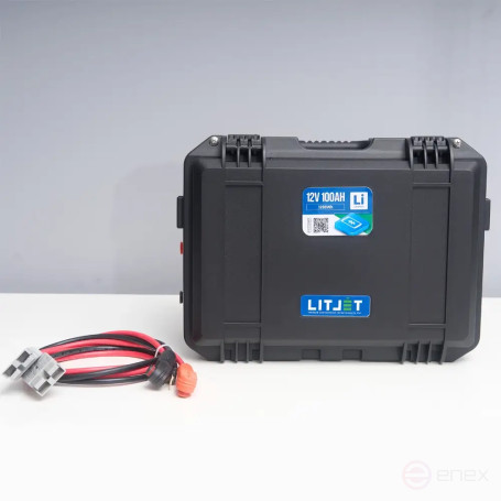 Литиевый аккумулятор тяговый LITJET SMART LiFePO4 12V 100Ah 1280Wh in strongcase с Bluetooth