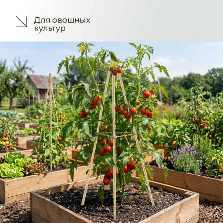 Колышки садовые композитные для подвязки растений ГеоПластБорд 20 штук цвет бежевый