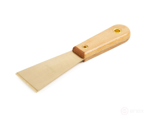 Painting spatula narrow 50 mm AlCu wooden handle intrinsically safe 204C-1006, HORTZ