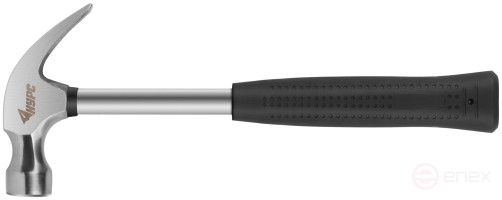 Молоток-гвоздодер, металлическая ручка, резиновая рукоятка 29 мм, 450 гр.