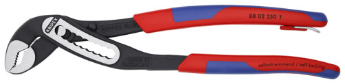 KNIPEX ALLIGATOR® adjustable pliers, 50 mm (2"), turnkey 46 mm, L-250 mm, gray, 2-k handles, fear. he was getting stronger.