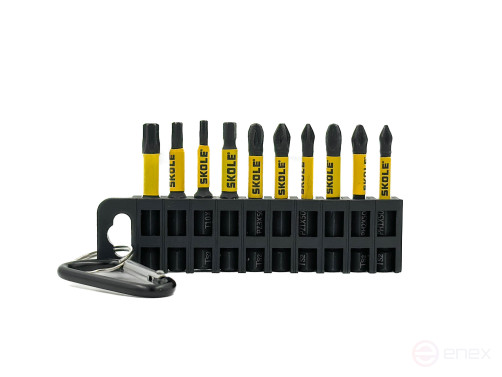 Набор из 10 магнитных бит, Skole сталь S2 оригинал, 10 шт. BT2-10PC