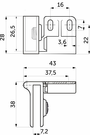 Loop for glass impassable left+right chrome AKS