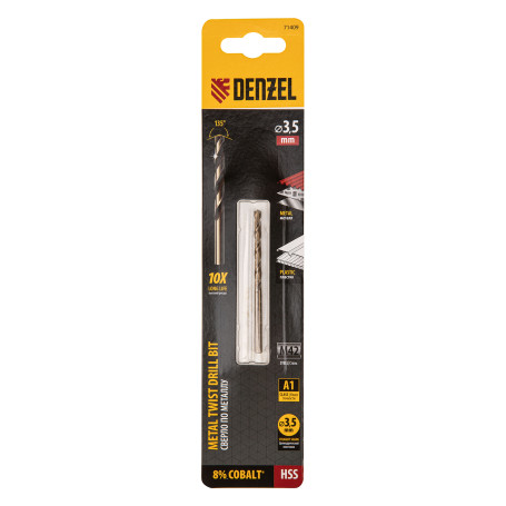 Metal drill bit, 3.5 mm, HSS Co-8%// Denzel