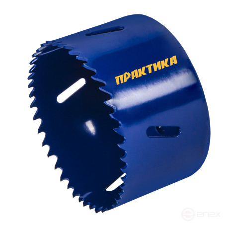 Коронка биметаллическая ПРАКТИКА 76 мм (1шт), клипса (036-049)