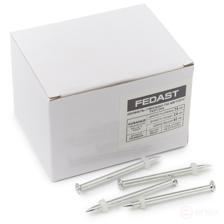 Одиночные дюбель гвозди по бетону тип DN для пороховых монтаж. пистолетов (62 мм, 100 шт/уп) FEDAST