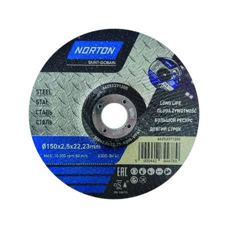 Norton metal cutting wheel D 150x2.5x22.2/type 42, 25 pcs.