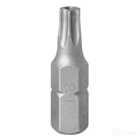 Вставка (бита) торцевая 1/4", Torx, T8, 25, с отверстием KING TONY 102508U