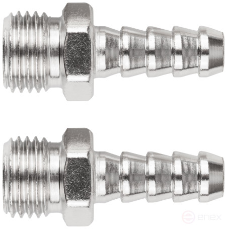 Herringbone connector adapters 8 mm - 1/4" external thread, 2 pcs.