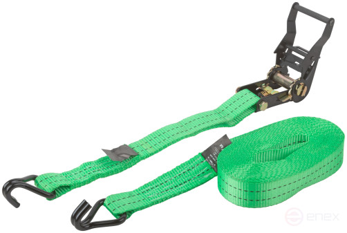 Ремень для крепления груза, храповый механизм 135 мм, полиэфирная лента 38 мм x 8 м, 1500 / 3000 кг