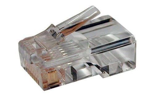 PLUG-8P8C-U-C5-100 RJ-45(8P8C) twisted pair connector, category 5e (50 µ"/ 50 micro-inches), universal (for single-core and multi-core cable) (100 pcs)