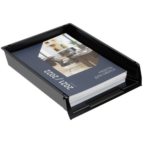 Paper tray horizontal STAMP "Grand", mesh, black