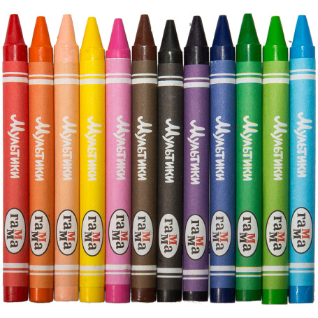 Wax crayons Gamma "Cartoons", 12 colors, round, cardboard. package, European weight