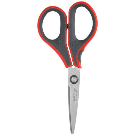 Ножницы Berlingo "Smart tech", 13 см, красные, европодвес